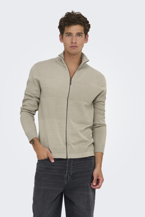 Only & Sons onsmalik reg 12 pin zip card knit n